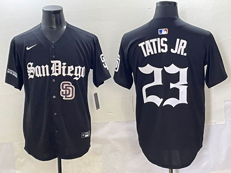 Men 2025 San Diego Padres #23 Tatis jr Black Five generations Joint Name Nike MLB Jersey style 17->san diego padres->MLB Jersey